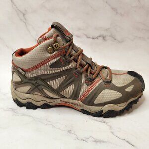 Merrell Brindle Hiking Boots Shoes Grey Orange Rugged Outdoors Women's 6.5